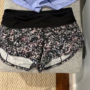lululemon athletica Black Floral Women Shorts